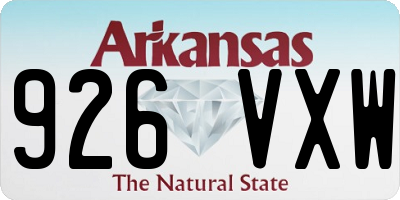 AR license plate 926VXW