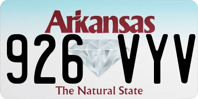 AR license plate 926VYV