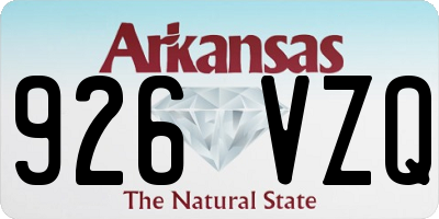 AR license plate 926VZQ