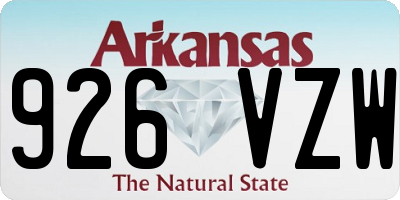 AR license plate 926VZW