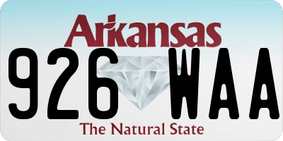 AR license plate 926WAA