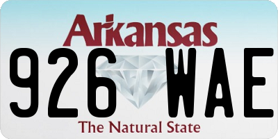 AR license plate 926WAE