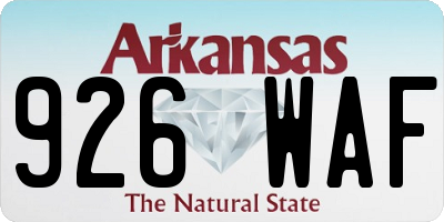 AR license plate 926WAF
