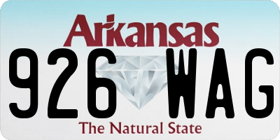 AR license plate 926WAG