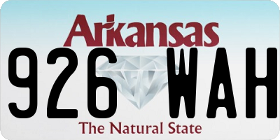 AR license plate 926WAH