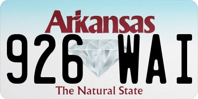 AR license plate 926WAI
