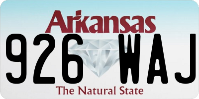 AR license plate 926WAJ