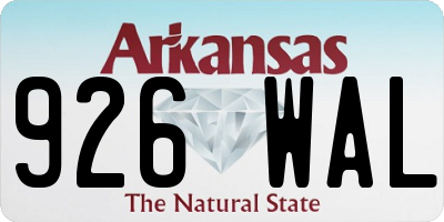 AR license plate 926WAL
