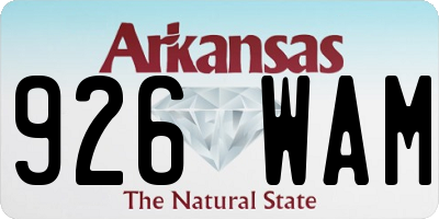 AR license plate 926WAM