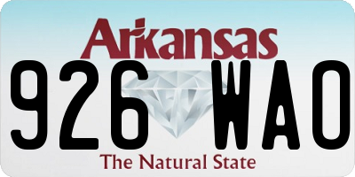 AR license plate 926WAO