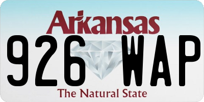 AR license plate 926WAP