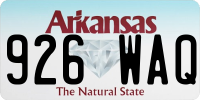 AR license plate 926WAQ