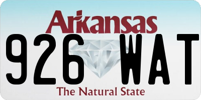 AR license plate 926WAT