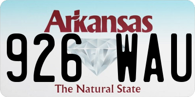 AR license plate 926WAU