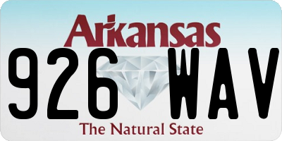AR license plate 926WAV