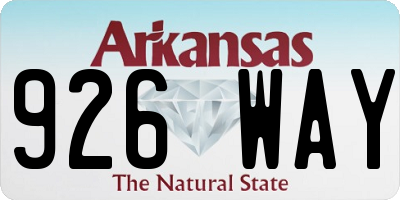 AR license plate 926WAY