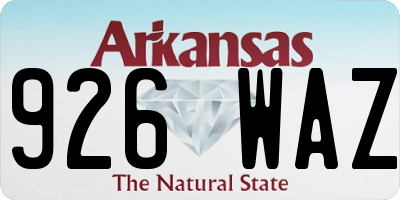 AR license plate 926WAZ