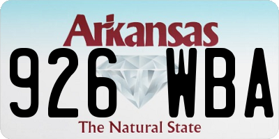 AR license plate 926WBA