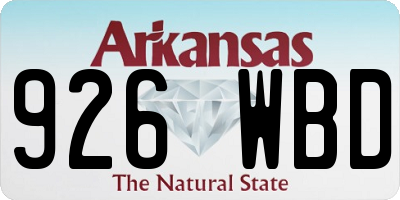 AR license plate 926WBD