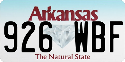 AR license plate 926WBF