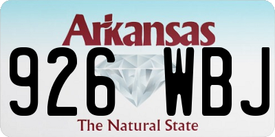 AR license plate 926WBJ