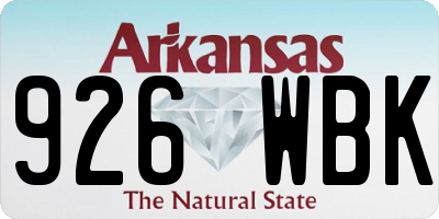 AR license plate 926WBK
