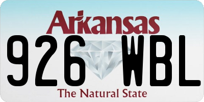 AR license plate 926WBL
