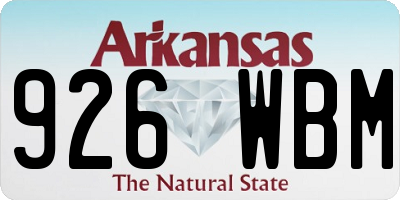 AR license plate 926WBM