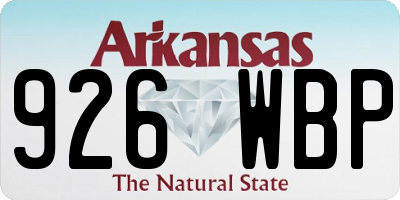 AR license plate 926WBP