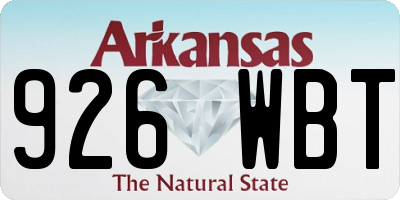 AR license plate 926WBT