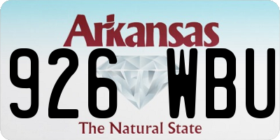 AR license plate 926WBU