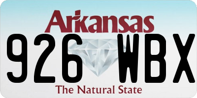 AR license plate 926WBX