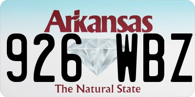 AR license plate 926WBZ