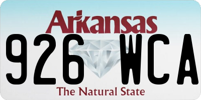 AR license plate 926WCA