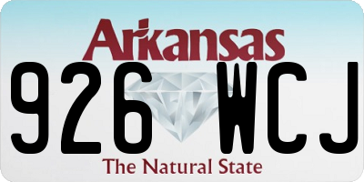 AR license plate 926WCJ