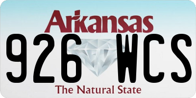 AR license plate 926WCS