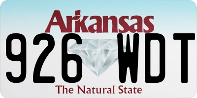 AR license plate 926WDT