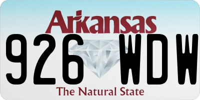 AR license plate 926WDW