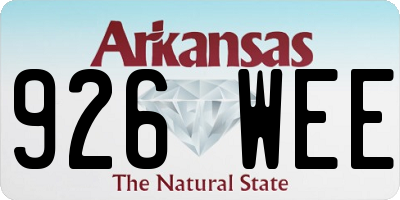 AR license plate 926WEE