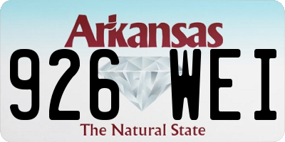 AR license plate 926WEI