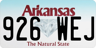 AR license plate 926WEJ