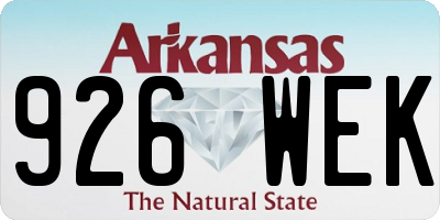 AR license plate 926WEK