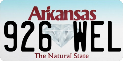 AR license plate 926WEL
