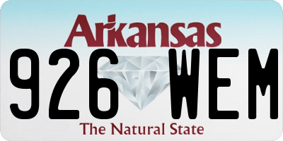 AR license plate 926WEM