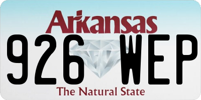 AR license plate 926WEP
