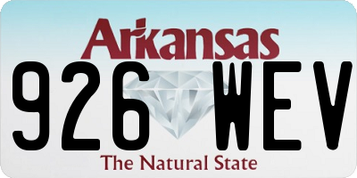 AR license plate 926WEV