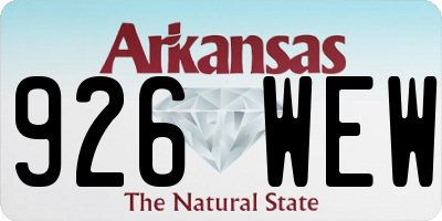 AR license plate 926WEW