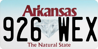 AR license plate 926WEX
