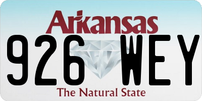 AR license plate 926WEY
