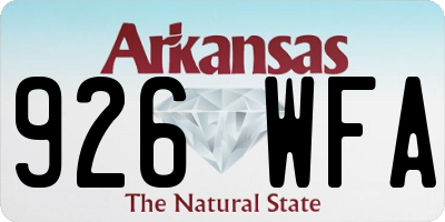AR license plate 926WFA